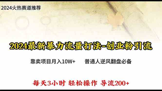 （10151期）2024年最新暴力流量打法，每日导入300+，靠卖项目月入10W+-AI网创