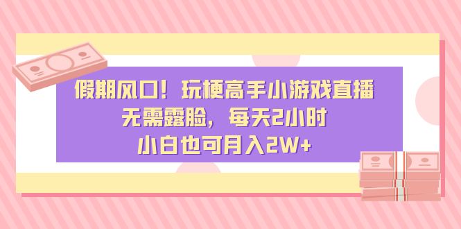 假期风口！玩梗高手小游戏直播，无需露脸，每天2小时，小白也可月入2W+-AI网创
