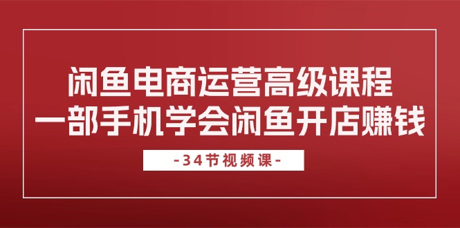 闲鱼电商运营高级课程，一部手机学会闲鱼开店赚钱（34节课）-AI网创