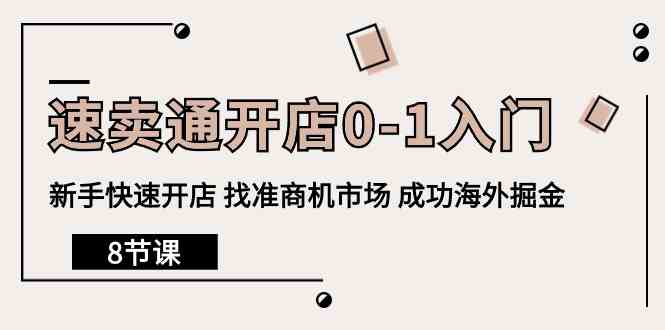 速卖通开店0-1入门，新手快速开店 找准商机市场 成功海外掘金（8节课）-AI网创