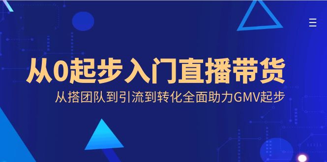 从0起步入门直播带货，从搭团队到引流到转化全面助力GMV起步-AI网创