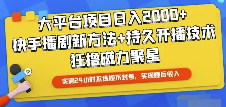 （10694期）快手24小时无人直播，真正实现睡后收益-AI网创