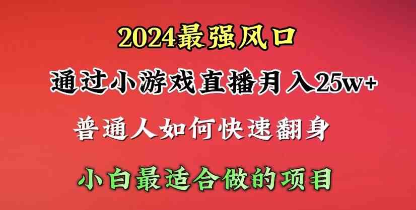 （10020期）2024年最强风口，通过小游戏直播月入25w+单日收益5000+小白最适合做的项目-AI网创