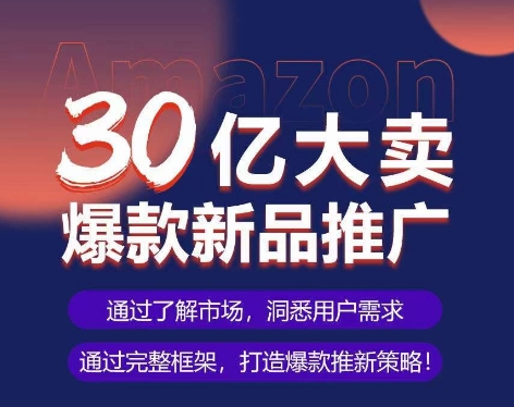 亚马逊·30亿大卖爆款新品推广，可复制、全程案例实操的爆款推新SOP-AI网创