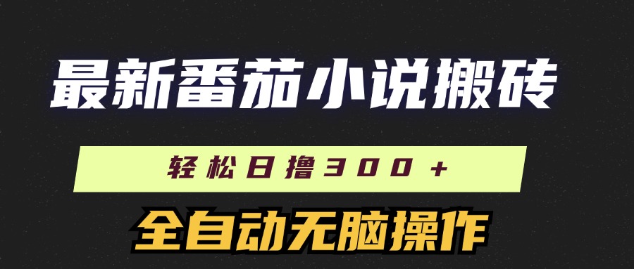 最新番茄小说搬砖，日撸300＋！全自动操作，可矩阵放大-AI网创