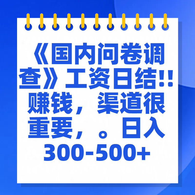 问卷调查答题，一个人在家也可以闷声发大财，小白一天2张，【揭秘】-AI网创