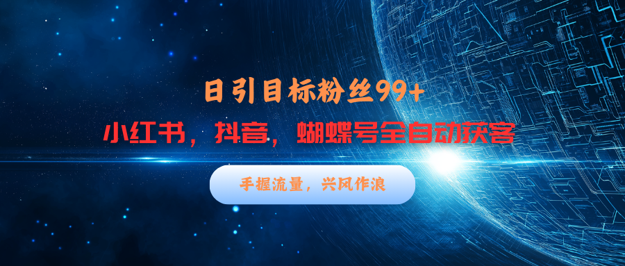 小红书，抖音，蝴蝶号三大平台全自动精准引流获客，每天吸引目标客户99+-AI网创
