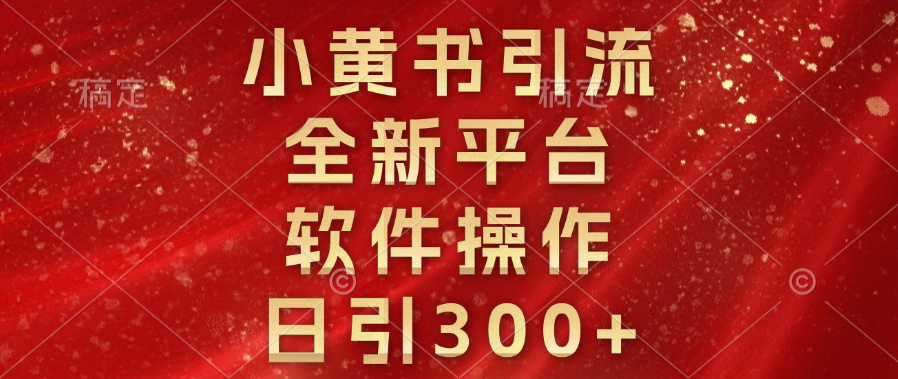 小黄书引流，全新平台，软件操作，日引300+-AI网创
