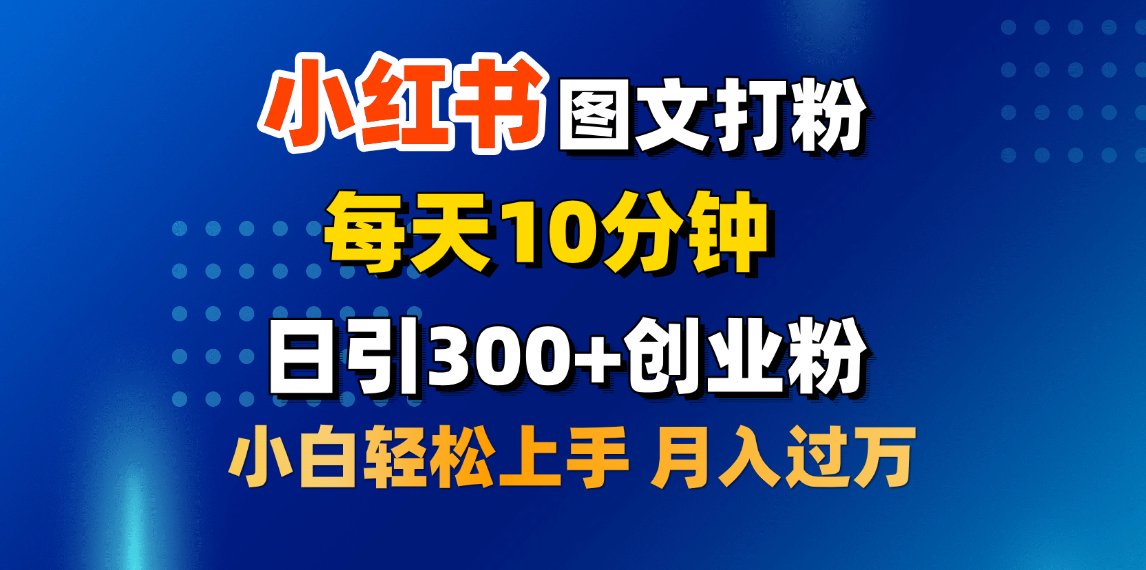 2月小红书图文打粉，每天10分钟，日引300+创业粉，小白轻松月入过万-AI网创
