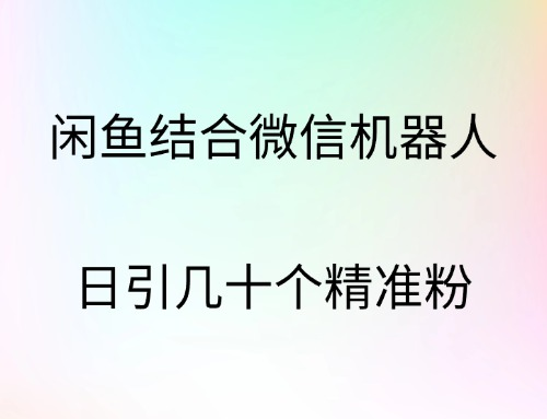 闲鱼结合微信机器人，日引几十个精准粉-AI网创