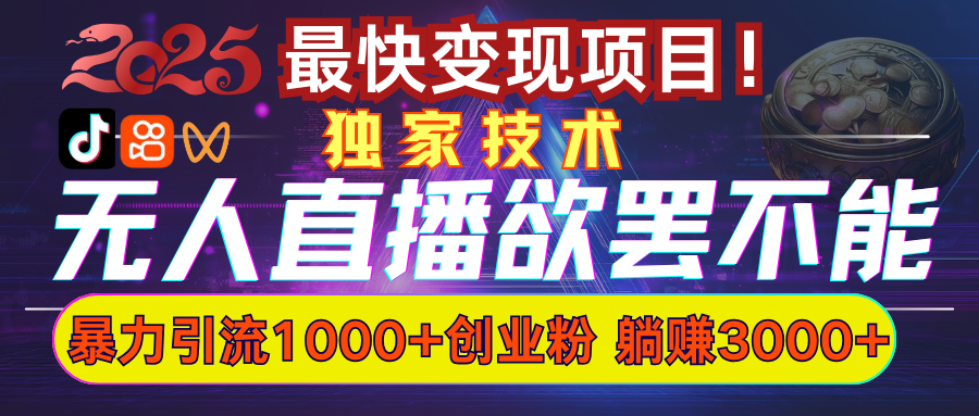 欲罢不能的无人直播引流，超暴力日引流1000+高质量精准创业粉-AI网创