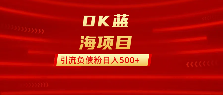 DK蓝海项目  通过，抖音，快手，小红书，引流负债粉日入500+-AI网创