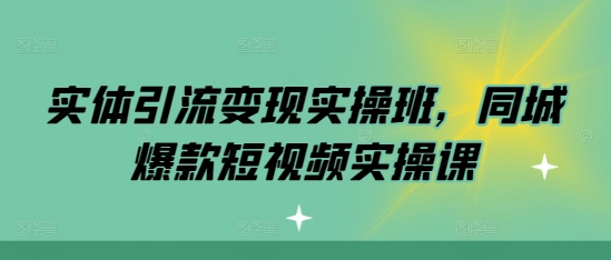 实体引流变现实操班，同城爆款短视频实操课-AI网创