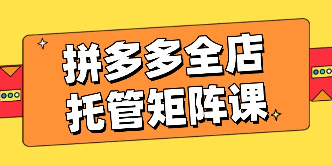 拼多多全店托管矩阵课，盈利动销玩法，高效计划设置，提升店铺效益-AI网创