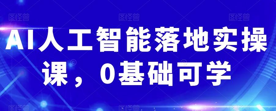 AI人工智能落地实操课，0基础可学-AI网创