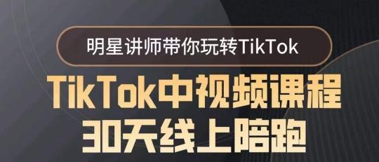TikTok中视频课程30天线上陪跑，明星讲师带你玩转TikTok-AI网创