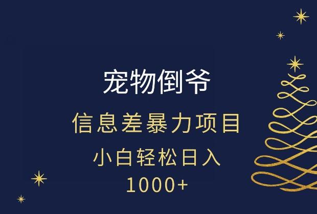 宠物倒爷，暴利的信息差项目，足不出户就有客户，年轻人都喜欢宠物！-AI网创