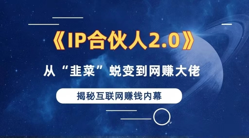 2024如何通过”知识付费“卖项目年入”百万“卖项目合伙人IP孵化训练营-AI网创