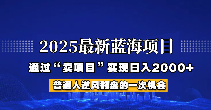 2025年蓝海项目，如何通过“网创项目”日入2000+-AI网创