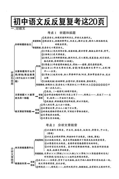 八年级上语文答题模式-自学网资源