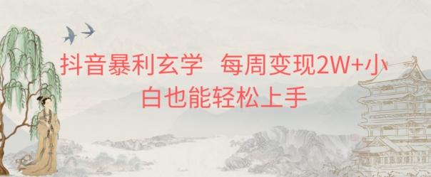 抖音暴利玄学，每周变现2W+小白也能轻松上手-AI网创