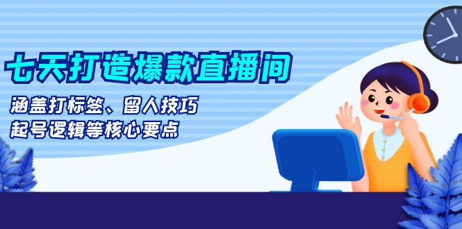 七天打造爆款直播间：涵盖打标签、留人技巧、起号逻辑等核心要点-AI网创