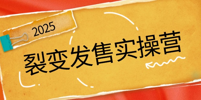 裂变发售实操营，全景解析裂变逻辑，打造动销新玩法，助力私域流量引爆-AI网创