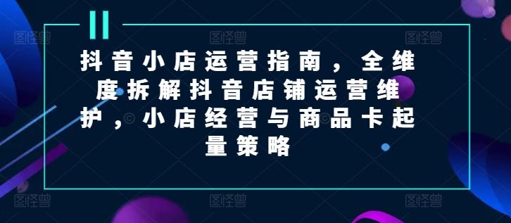 抖音小店运营指南，全维度拆解抖音店铺运营维护，小店经营与商品卡起量策略-AI网创