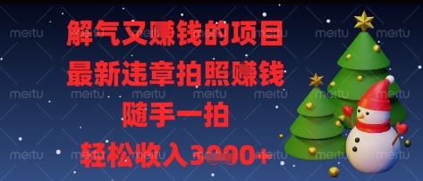 解气又挣钱的项目，最新违章拍照挣钱，随手一拍，轻松收入多张【揭秘】-AI网创