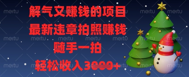 解气又挣钱的项目，最新违章拍照挣钱，随手一拍，轻松收入数张【揭秘】-AI网创