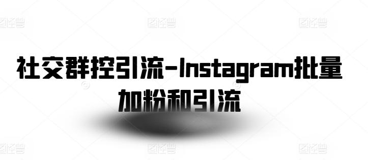 社交群控引流-Instagram批量加粉和引流-AI网创