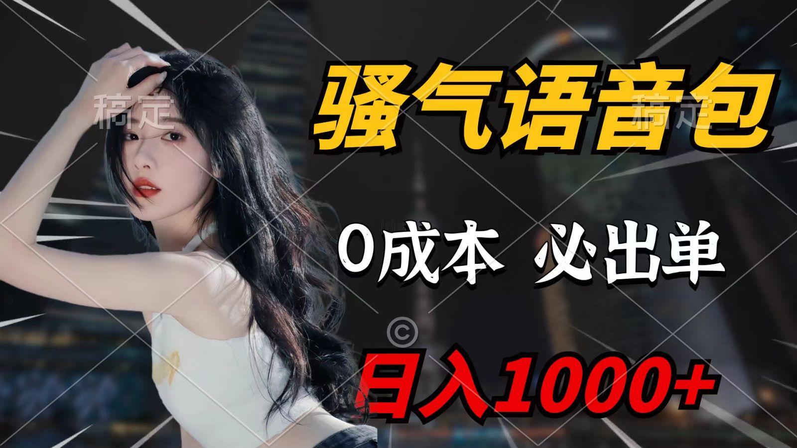 (9701期)骚气语音包，0成本一天1000+，闭着眼也能出单，详细教程！-AI网创