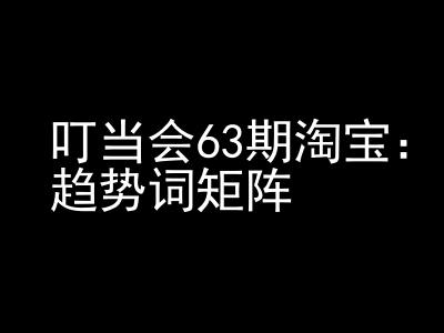 《淘宝天猫打爆班》原创高阶技术第63期，趋势词矩阵技术和玩法-AI网创