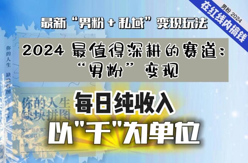 【私域流量最值钱】把“男粉”流量打到手，你便有无数种方法可以轻松变现，每日纯收入以“千”为单位-AI网创