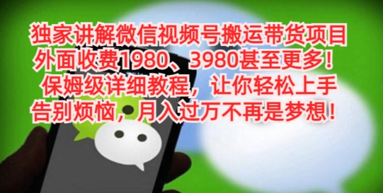 独家讲解微信视频号搬运带货项目，保姆级详细教程-AI网创
