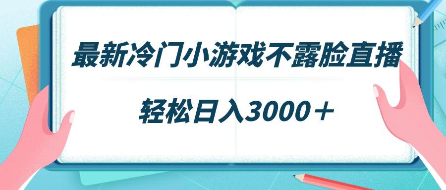 最新冷门小游戏不露脸直播，场观稳定几千，轻松日入3000＋-AI网创