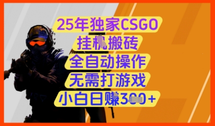 25年独家CSGO挂G搬砖，全自动操作，无需打游戏，小白日入3张+【揭秘】-AI网创