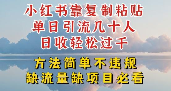 小红书靠复制粘贴单日引流几十人目收轻松过千，方法简单不违规【揭秘】-AI网创