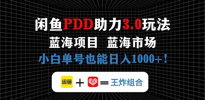 闲鱼卖拼多多助力项目，蓝海市场新手也能单号日入1000+-AI网创
