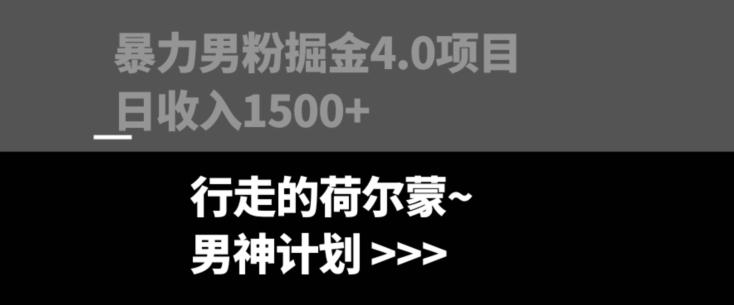 暴力男粉掘金4.0项目不违规不封号无脑复制单人操作日入1000+-AI网创