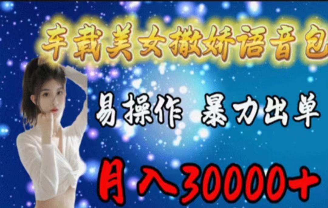 车载美女撒娇语音包，执行就出单，月入3000＋，小白看完课程就能马上实操-AI网创