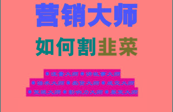 《营销大师如何割韭菜》禁止外传的大师绝学电子书-AI网创