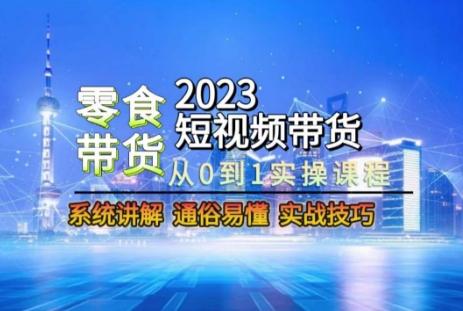 2023短视频带货-零食赛道，从0-1实操课程，系统讲解实战技巧-AI网创