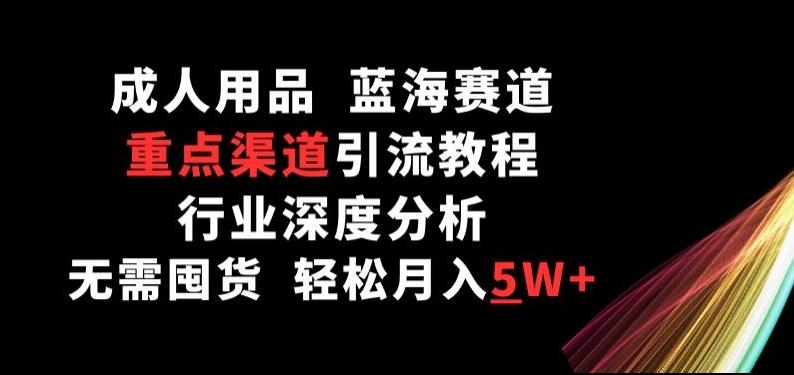 成人用品，蓝海赛道，重点渠道引流教程，行业深度分析，无需囤货，轻松月入5W+【揭秘】-AI网创