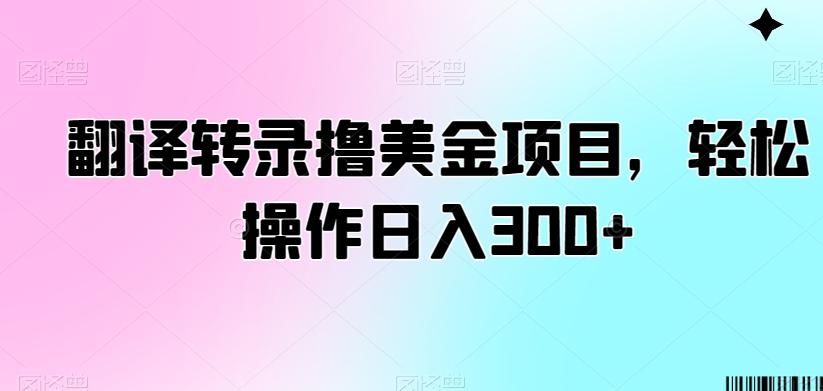 翻译转录撸美金项目，轻松操作日入300+【揭秘】-AI网创