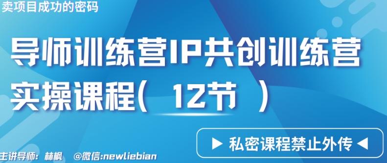 导师训练营3.0IP共创训练营私密实操课程(12节)-卖项目的密码成功秘诀【揭秘】-AI网创