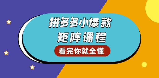 拼多多爆款矩阵课程：教你测出店铺爆款，优化销量，提升GMV，打造爆款群-AI网创