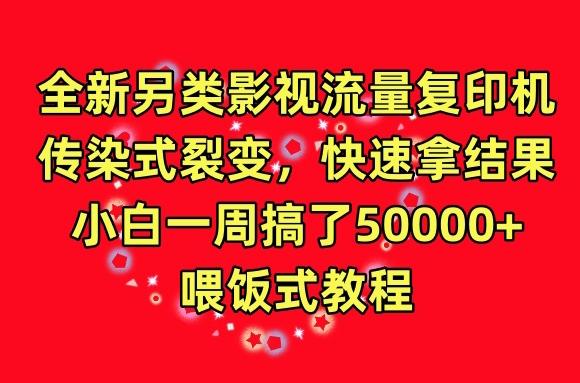 全新另类影视流量复印机，传染式裂变，快速拿结果，小白一周搞了50000+，喂饭式教程【揭秘】-AI网创