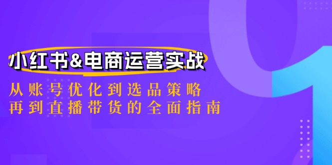小红书&电商运营实战：从账号优化到选品策略，再到直播带货的全面指南-AI网创