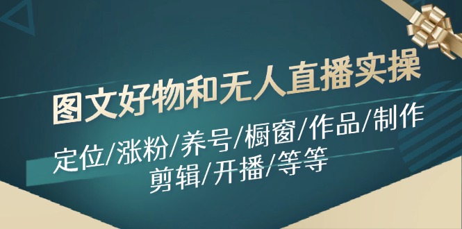 图文好物和无人直播实操：定位/涨粉/养号/橱窗/作品/制作/剪辑/开播/等等-AI网创
